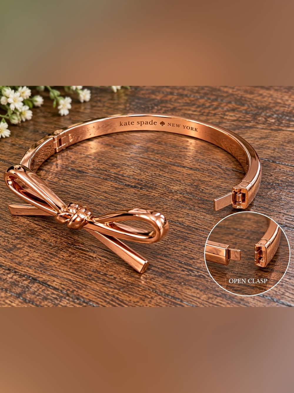 kate spade Rose Gold Bow Open Cuff Bracelet